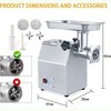 265lbs/H Electric Meat Grinder 800W Sausage Stuffer With 2 Blades & 2 Grinding Plates - 2 of 4