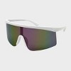 Plastic Semi-Rimless Shield Sunglasses - Wild Fable™ White: Maximum UV Protection, Mirrored Coating - 2 of 2