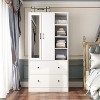 Famapy 2-Doors Armoire With Hanging Rod and Mirror 2 Drawers - 3 of 4
