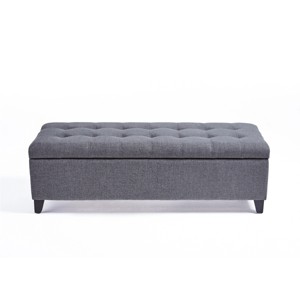 GlasFlength Ottomans and Benches Foot Rest Bedroom Bench Storage Ottoman Bench Upholstered Bench for Living Room, Gray, 50.75"*19.25"*16.25" - 1 of 4