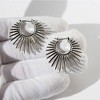 Anna-Kaci Women's Sunburst Hoop Earrings - 3 of 4
