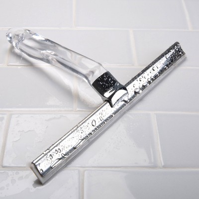 10-Inch Stainless Steel Shower Squeegee with Clear Acrylic Handle