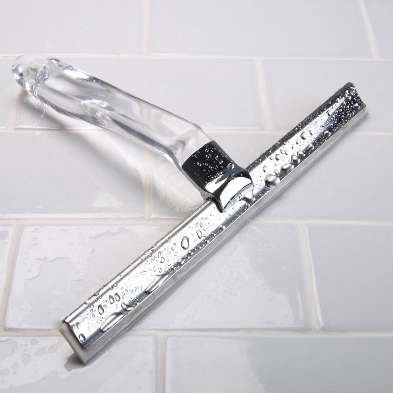 Shower Squeegee with Clear Acrylic Handle Stainless Steel - Bath Bliss, 4 of 9