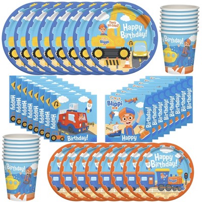 Treasures Gifted Blippi Vehicle Party Tableware Classic Set for 16 Guests
