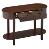 Infurnic Decorative Storage Cabinets Console Table with Curved Design Smooth Glaze for Entryways, Living Rooms and hallways, Brown, 15.5"*30"*33" - 4 of 4