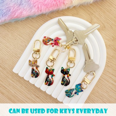 Wrapables Colorful Cats Keychain, Bag Charm Accessory for Purse Handbag Backpack (Set of 5) — фото 4