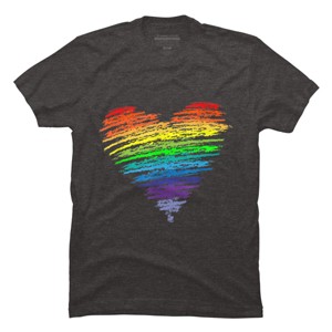 Adult Design By Humans Love Wins Rainbow Blended Heart Pride By KangThien T-Shirt - 1 of 2