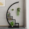 GustoWave Plant Stand Indoor With 4 Hanging Hooks 5 Tiered Tall Plant Shelf 56" Half-Moon Plant Rack Display Shelf 2 Pcs Flower Storage - 2 of 4