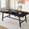 70.87" Industrial Kitchen Dining Table for 6-8 – Rustic Wooden Top with Sturdy Metal Frame, Burlywood - 4 of 4