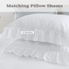 Ruffle Duvet Cover 3PCS Soft Washed Microfiber Vintage French Country Duvet Cover Set Sage - 3 of 4