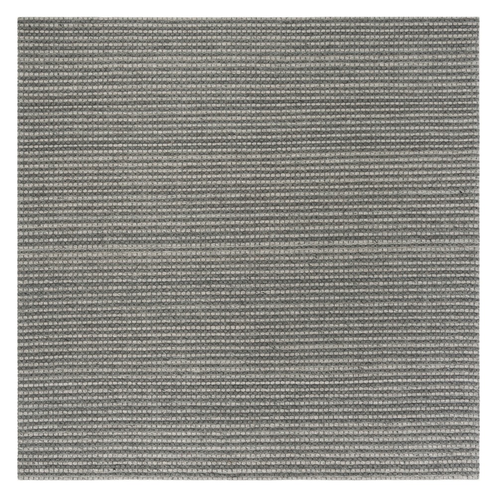 6'X6' Solid Woven Square Area Rug Gray/Ivory - Safavieh