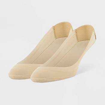 Peds Women's Cushion Heel 2pk Liner Socks - Beige Nude 5-10