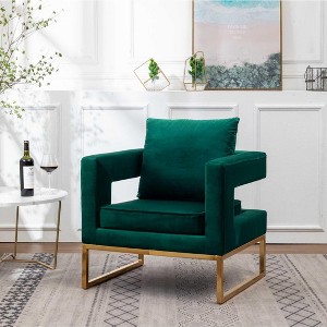 CAVINAS Polyester Accent Chair with Cut-Out Arms and Mid-Height Backrest,Modern Upholstered Living Room Chairs,Reading Chairs for Living Room - 1 of 4