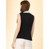 INSPIRE CHIC Women's Bow Tie Sleeveless Lace Collar Chiffon Blouse - 4 of 4