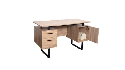 Modern Design Computer Desk With Storage Sand Stone - Techni Mobili : Target