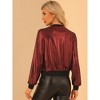 INSPIRE CHIC Women's Holographic Fashion Stand Collar Metallic Lightweight Zip Bomber Jacket - 4 of 4