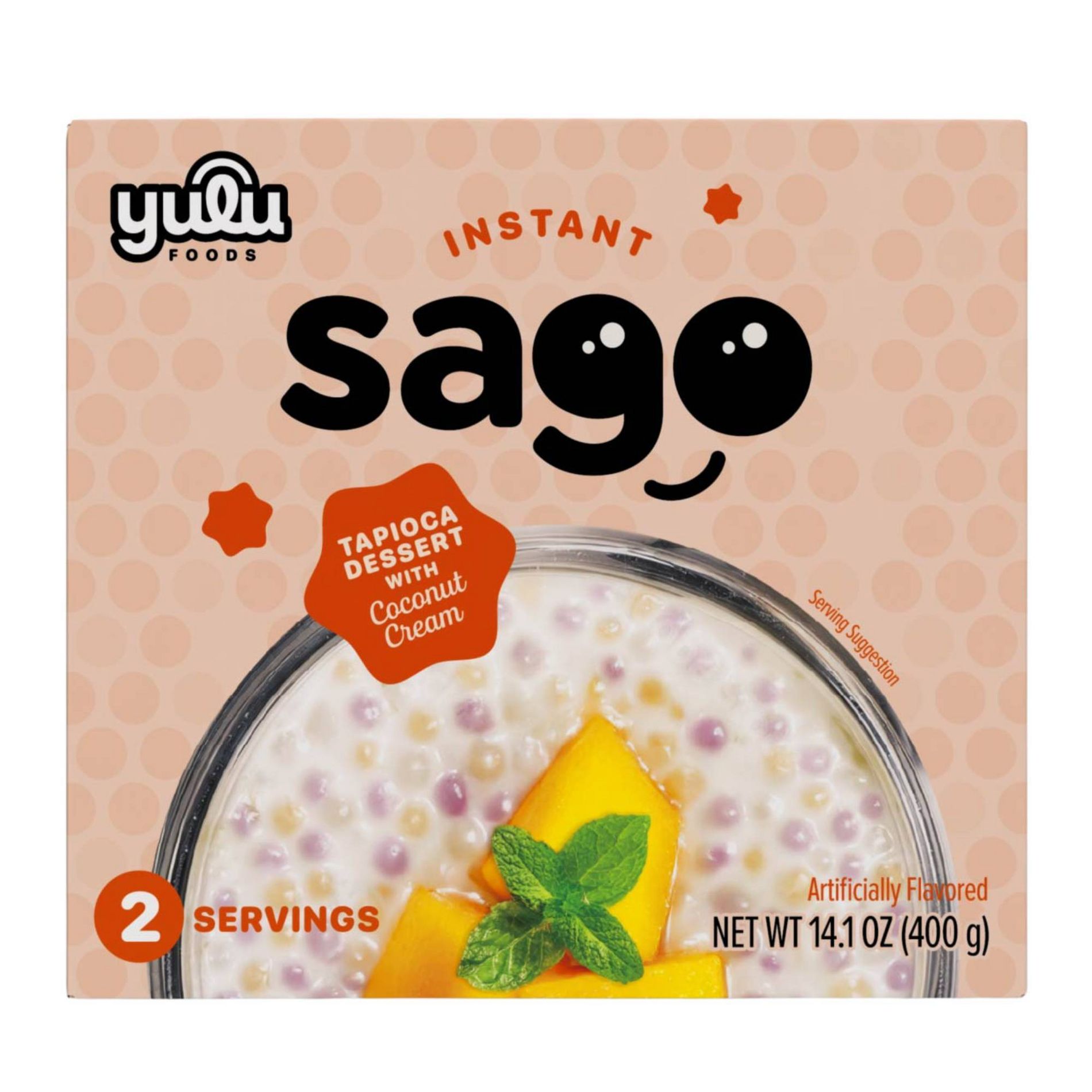 YULU Instant Sago Tapioca Pearl and Coconut Dessert Kit - 14.1oz/2ct