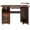 Vynxaria D&N solid wood computer Desk,office table with PC droller, storage shelves and file cabinet , two drawers, CPU tray,a shelf - 4 of 4