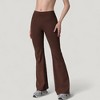Anna-Kaci Active Women's High Waist Flare Lounge Pants with Smooth Woven Fabric and Fitted Contoured Silhouette - 2 of 4