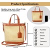 FATMOON Straw Beach Bag for Women Summer Woven Rattan Tote Bag Straw Purses and Handbags for Vacation with Pendant - 3 of 4