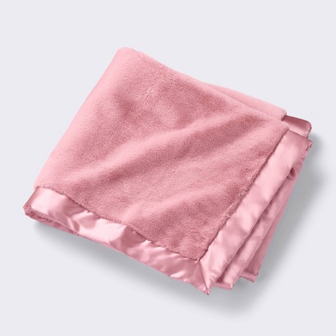 Solid Satin Edge Plush Blanket Mauve Cloud Island Target