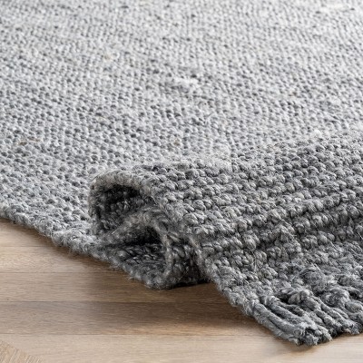 Handmade Braided Jute 4' x 6' Reversible Area Rug in Gray