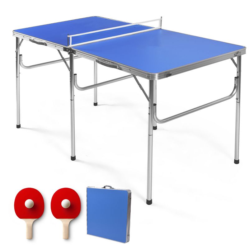 Costway 60'' Portable Table Tennis Ping Pong Folding Table w/Accessories Indoor Game, 1 of 11