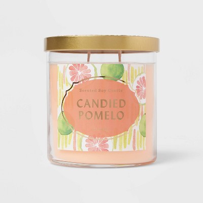 15.1oz Lidded Glass Jar 2-Wick Candied Pomelo Candle - Opalhouse™