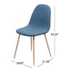 Dining Chairs Set of 2, Dining Chairs with Metal Legs, Upholstered Dining Chair for Kitchen Living Room Dining Room, Blue-Christopher Knight Home - 4 of 4