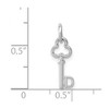 Black Bow Jewelry 14k White Gold, Hannah Collection, Mini Initial D Shamrock Key Charm - 4 of 4