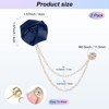 Unique Bargains Cloth Flower Lapel Pin with Gold Badge Tassel Chain for Men Wedding 1.57 inch 2 Pcs - 3 of 4
