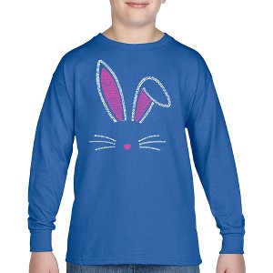 LA Pop Art Boy's Word Art Long Sleeve - Bunny Ears - 1 of 4
