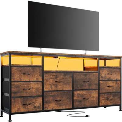 Homhougo TV Stand for TVs up to 75" Brown