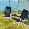 Tangkula 2PCS Outdoor Patio Folding Dining Chairs with Reclining Backrest and Headrest Navy - 2 of 4