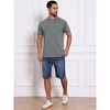 INSPIRE CHIC Men's Crew Neck with Pocket Short Sleeve Button Down Henley T-Shirt - 2 of 4