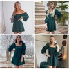 EXLURA Womens Square Neck Dress Long Puff Sleeve A-Line Casual Short Mini Dresses - 4 of 4
