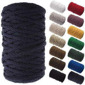 John Bead 6mm Navy Blue Braided Macrame Cord, 70yds - 1 of 4
