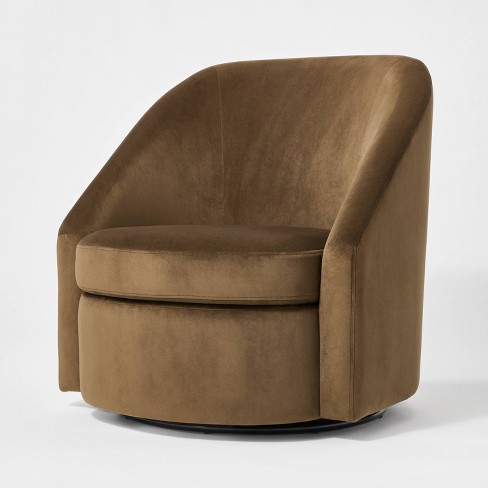 Slope Arm Swivel Chair Velvet Threshold Designed With Studio