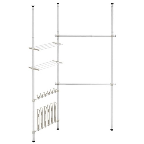 Costway Metal Garment Rack Free Standing Closet Organizer W/5 Shelves  Hanging Bar Black : Target