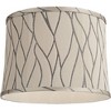 Springcrest Kinmen 14" Top x 15" Bottom x 11" High x 11" Slant Print Lamp Shade Replacement Medium Gray Drum Modern Fabric Softback Washer Harp Finial - 3 of 4