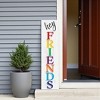 HomeRoots 36" White And Red Solid Wood Hey Friends Porch Sign - 2 of 4
