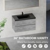 ChicFurnit Bathroom Vanities 36 Inch Wallmounted Vanity with Quartz Sand Sink and Storage for Bathroom, Gray, 35.43"*19.69"*22.5" - 2 of 4