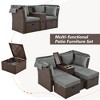 JUJABU 2-Seater Outdoor Patio Loveseat Sofa Set with Foldable Awning and Cushions for Garden, Balcony, Poolside - 4 of 4