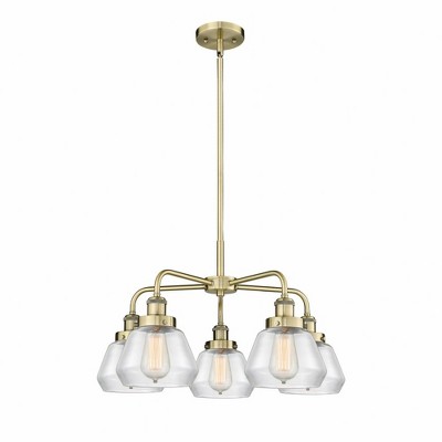 Fulton - 5 Light Stem Hung Chandelier In Art Deco Style-13.5 Inches Tall and 24.5 Inches Wide