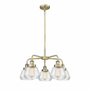 Fulton - 5 Light Stem Hung Chandelier In Art Deco Style-13.5 Inches Tall and 24.5 Inches Wide - 1 of 1