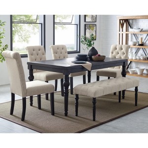NicBex Dining Room Table Set Morden Dining Room Table with MDF Tabletop, 4 Upholstered Chairs and 1 Bench for Dining Room - 1 of 4