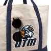 University of Tennessee  Martin Primary Logo Canvas Tote Bag With External Pocket, Reusable Shoulder Bag for Shopping, School, Beach, Navy - 2 of 4