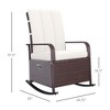 Aghana Digitals Outdoor PE Rattan Rocking Recliner with Adjustable Footrest, Removable Cushions, - 2 of 4