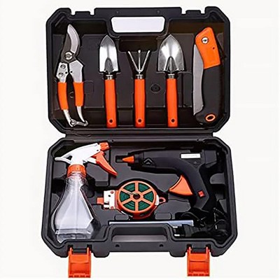 Itopfox 10-Piece Garden Tools Set with Carrying Case, Heavy Duty Stainless Steel Gardening Kit for Digging, Weeding, Pruning