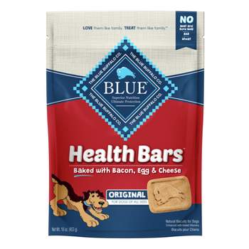 Blue Buffalo Health Bars Natural Crunchy Dog Treats Biscuits with Bacon, Egg & Cheese Flavor - 16oz